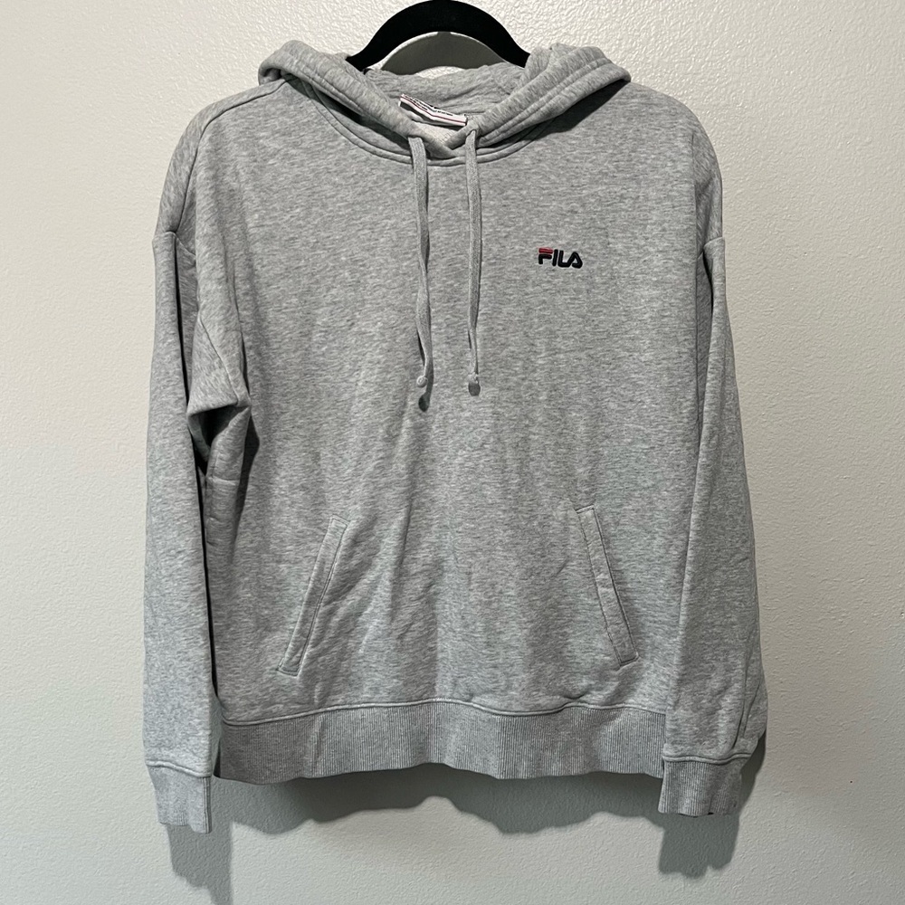 FILA- Grey Sweatshirt Fleece Hoodie Size M